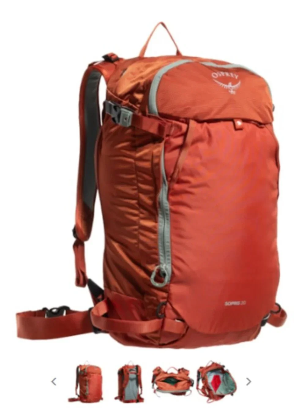 Osprey Women's Sopris 20 L Backpack Emberglow Orange 20L Pack NWT Snow